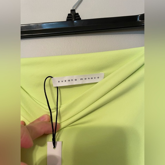 Susana Monaco Strapless Tube Mini Dress in electric yellow, NWT - Picture 5 of 7